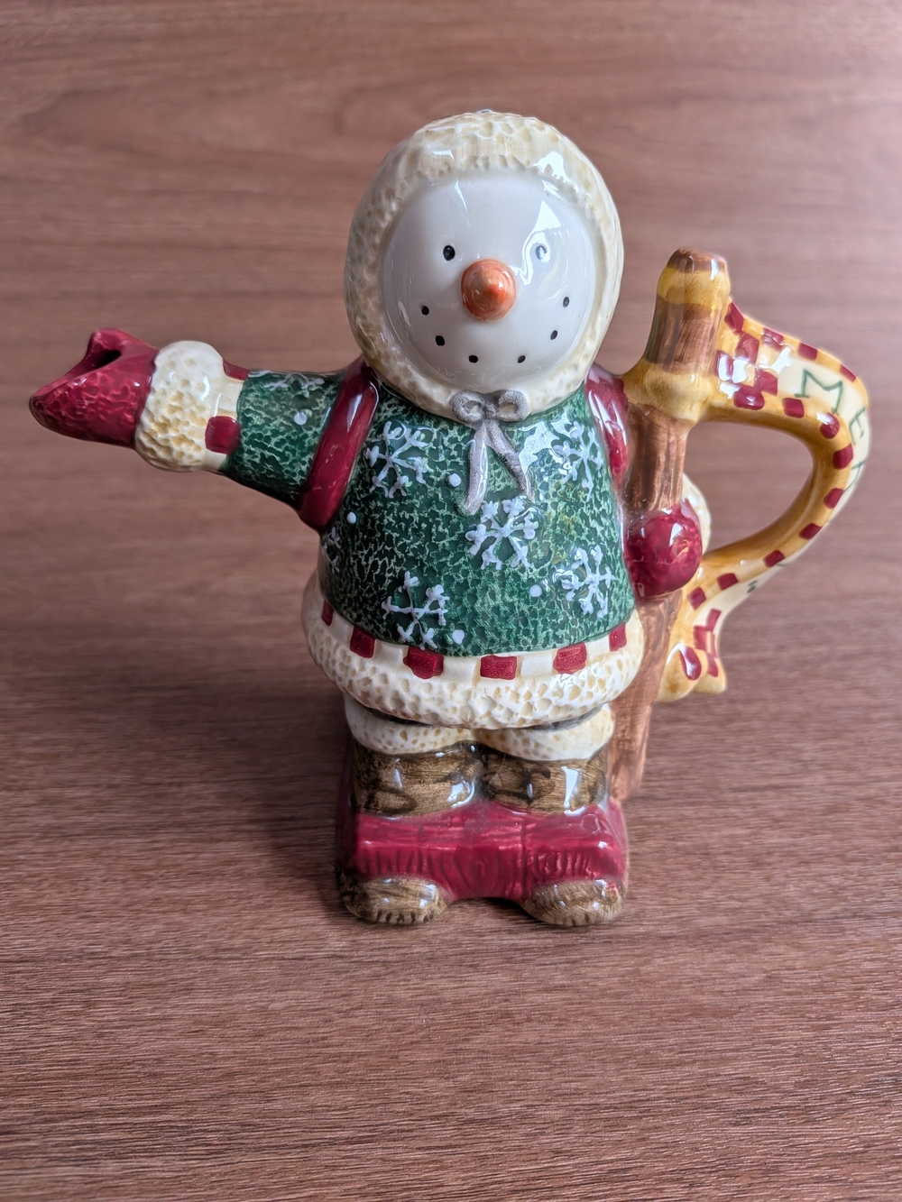 Sakura Debbie Mumm Snowman Figural Creamer Whimsical Kitsch Grandmillennial